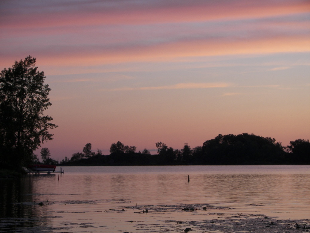 Sandy Creek, NY : 4th of July sunset over Renshaw Bay/Green Point Marina 2008