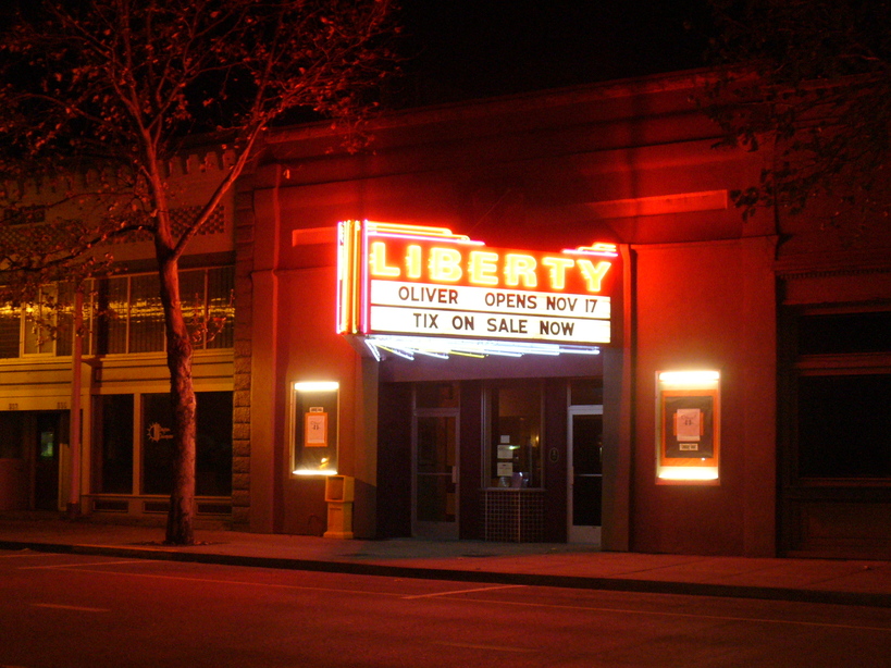 Dayton, WA: Liberty Theatre at night