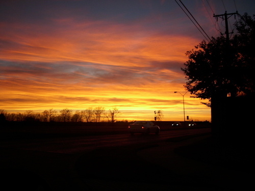 Lancaster, TX: Fall Sunset along Pleasant Run Road