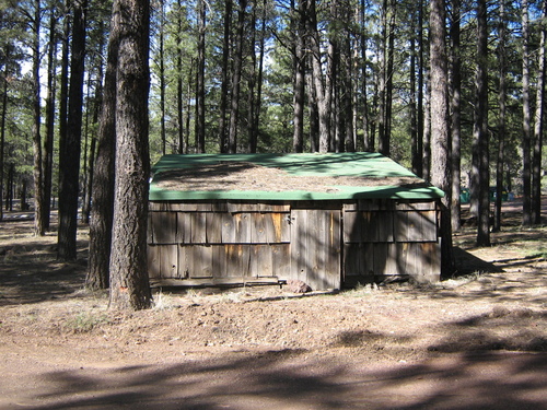 Parks, AZ: Old Creosote Tie Cabin dating from at least 1940's
