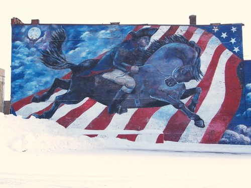 Rome, NY: Paul Revere mural painted on building downtown Rome NY