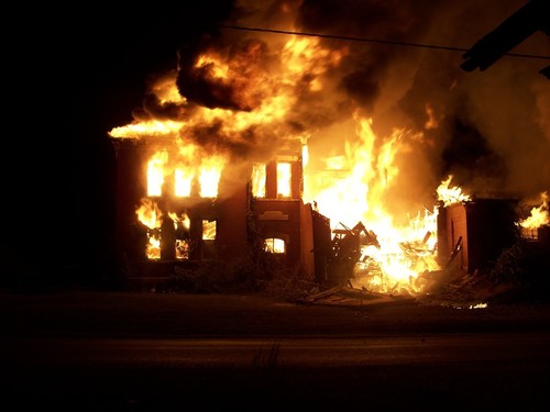 Birmingham, IA : school house fire