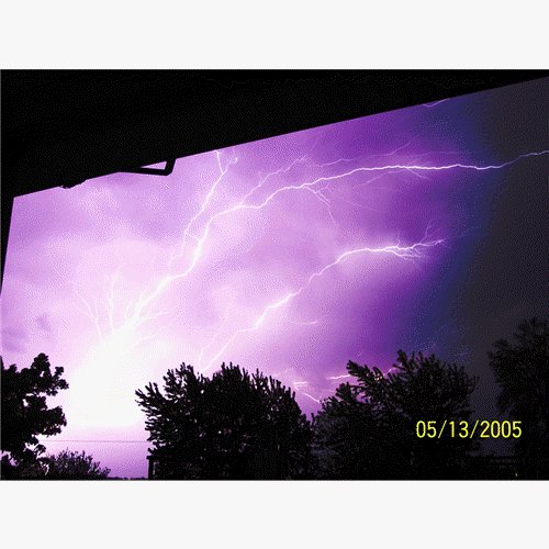 Clarks Hill, IN: Brillient burst of lightning- Photographed on the east side of town