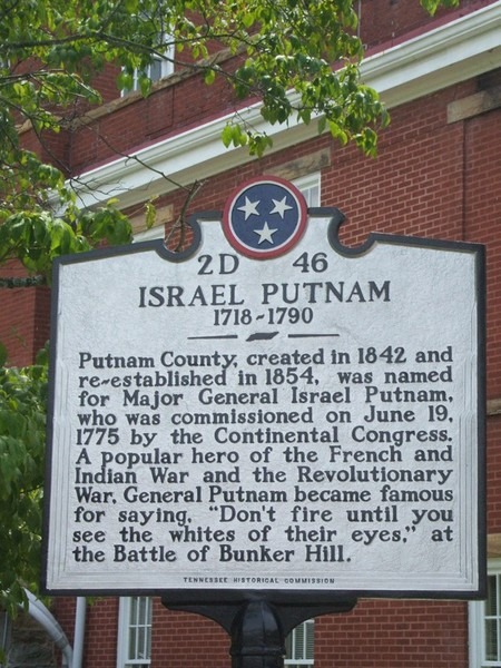 Cookeville, TN: Israel Putnam Historical Marker