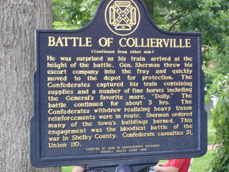 Collierville, TN: Civil War Battle in Collierville marker