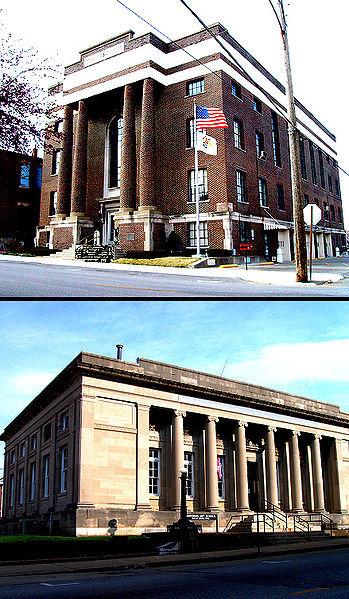 Harrisburg, IL: City Hall: top, Old Post Office: Bottom