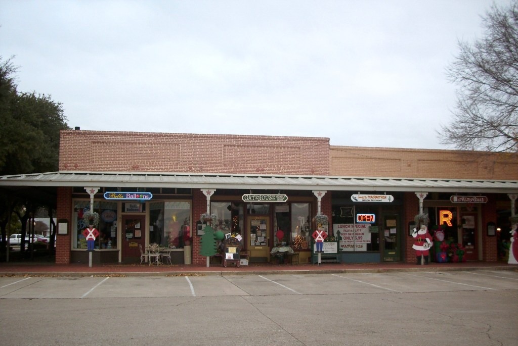 Lancaster, TX: Historic Town Square decorated for Christmas.