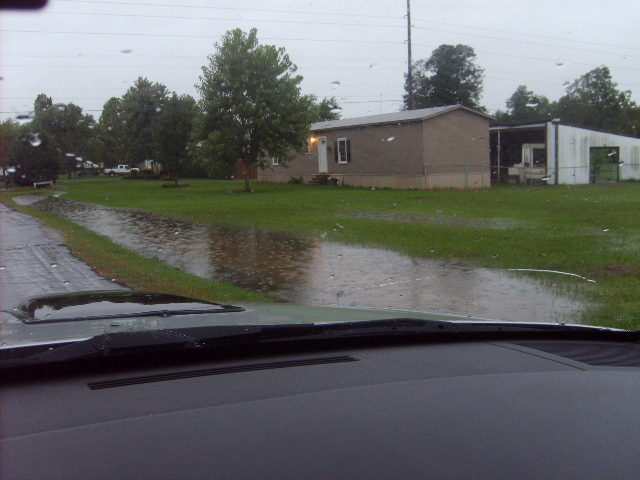 Hooks, TX: Over flowing ditches on Browning Dr