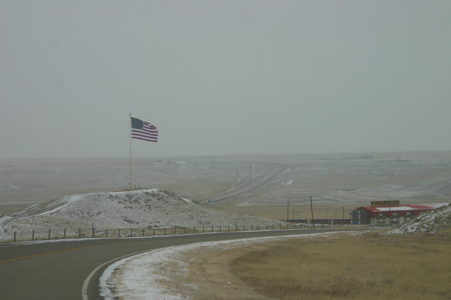 Shelby, MT: Large American flag at Shelby, Montana