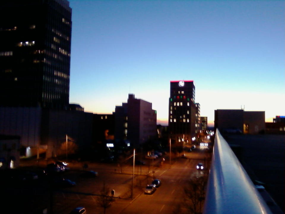 Evansville, IN: view from six street parking garage