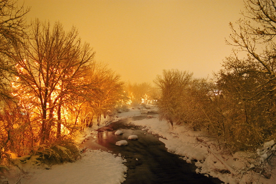 Golden, CO: Snow Storm 2006 Taken From Foot Bridge in Golden