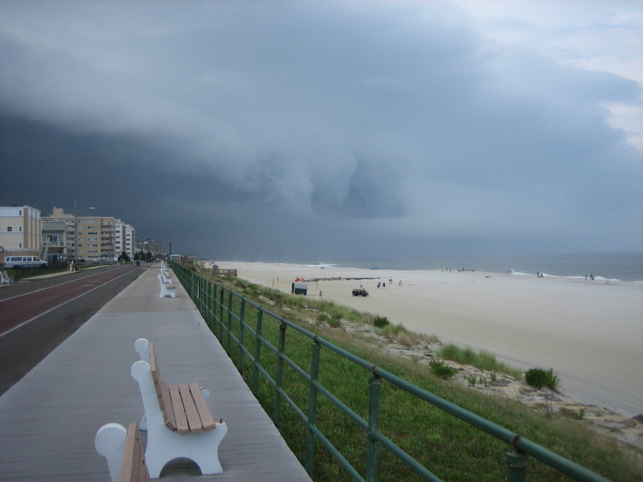 Long Branch, NJ : Heavy Storm Overtakes the Long Branch Boardwalk and