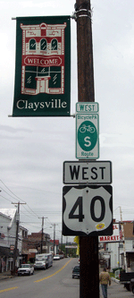 Claysville, PA: Sign Post in Claysville