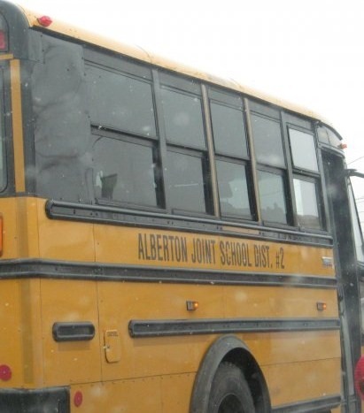 Alberton, MT: Alberton School bus... Ya got your Clown school, your Dance school: here ya got your "JOINT" school....