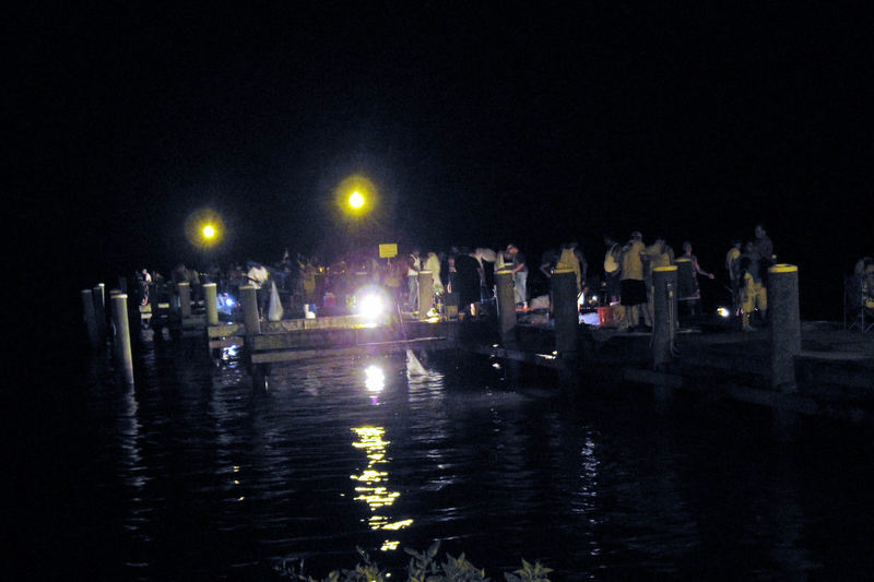 Palatka, FL: Shrimping off the dock at the St Johns River