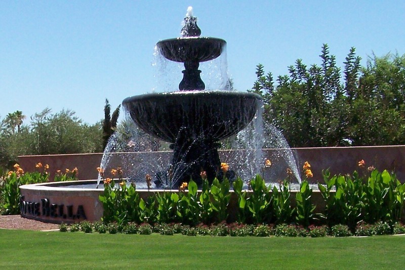 Sun City West, AZ: The fountain at the entrace to Corte Bella, SCW, AZ