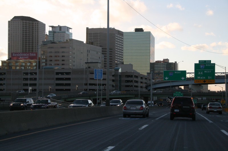 Hartford, CT: downtown from I 84