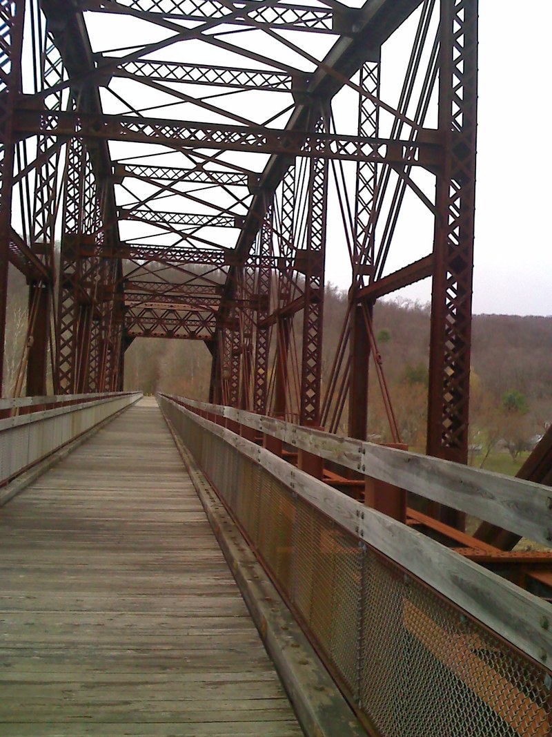 Franklin, PA: view of the franklin bike trail bridge.