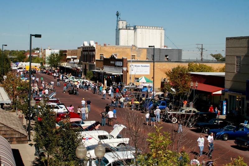 Russell, KS: Downtown Russell during Bricks, Broncs, BBQ event (October 2010)