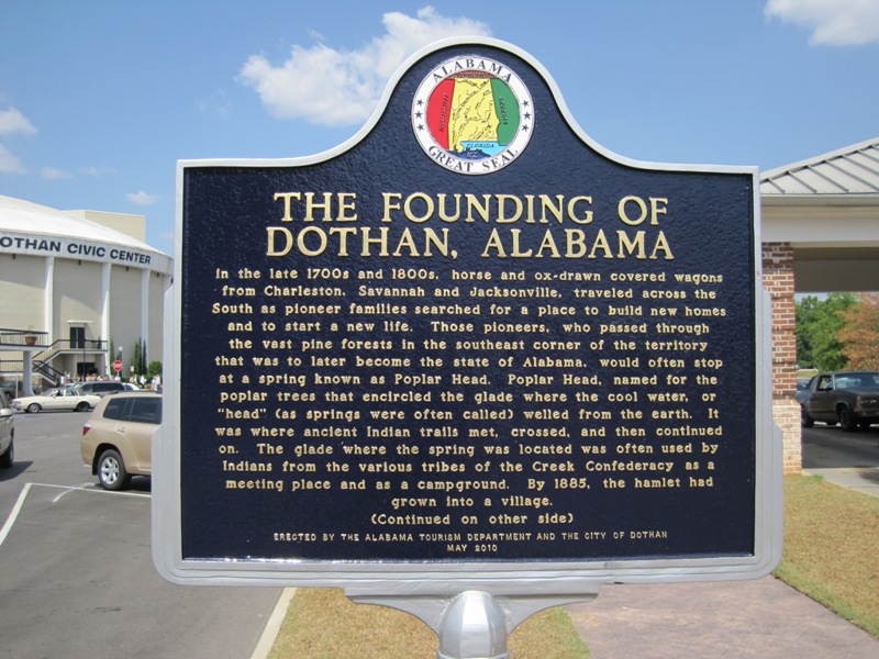 Dothan, AL: Dothan Historic Marker (front) near Dothan Civic Center