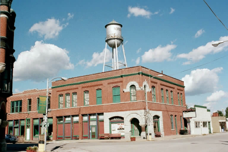 Norborne, MO: The Old Savings & Loan and Old Water Tower