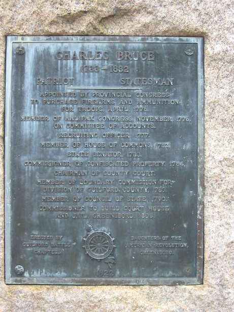 Summerfield, NC: One side of Bruce Park Marker