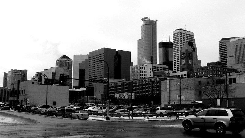 Minneapolis, MN: Downtown by the Metrodome on a Sunday afternoon before the Vikings game in November 2011