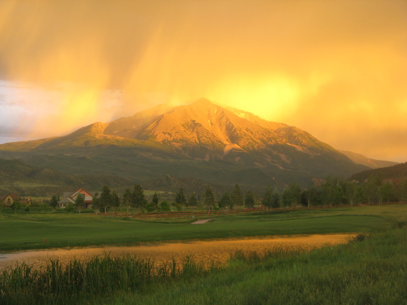 Carbondale, CO: Storm at sunset over Mount Sopris