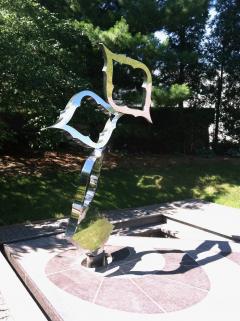 Urbana, IL: 12-Foot High Fountain Sculpture, Falling Leaf