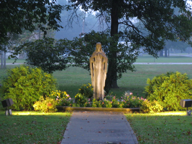 Rich Hill, MO: St. Bridgets Catholic Church meditation park. Located at 9th & Walnut Streets.