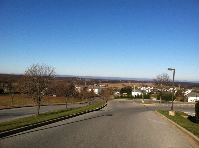 Mount Airy, MD: From the Mount Airy Fire Department Parking Lot Looking West to Braddock Mountain
