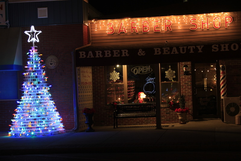 Charlestown, IN: The Square in Charlestown, Indiana at Christmas