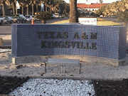 Kingsville, TX: welcome sign at Texas A&M-Kingsville