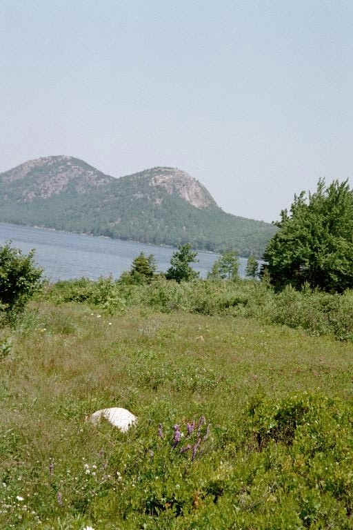 Bar Harbor, ME : The Bubbles, over Jordan Pond, in Acadia Nat'l Park