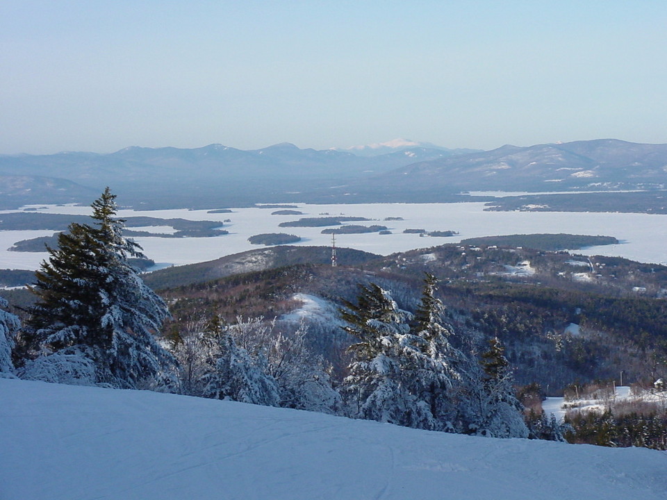 Gilford, NH: View from atop Gunstock Mountain Ski Area looking at Lake Winnipesaukee and the White Mountains