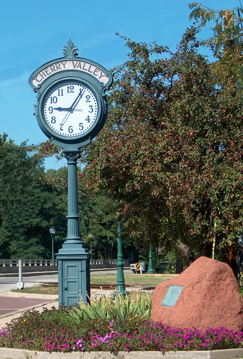 Cherry Valley, IL: Village Clock; Cherry Valley, IL