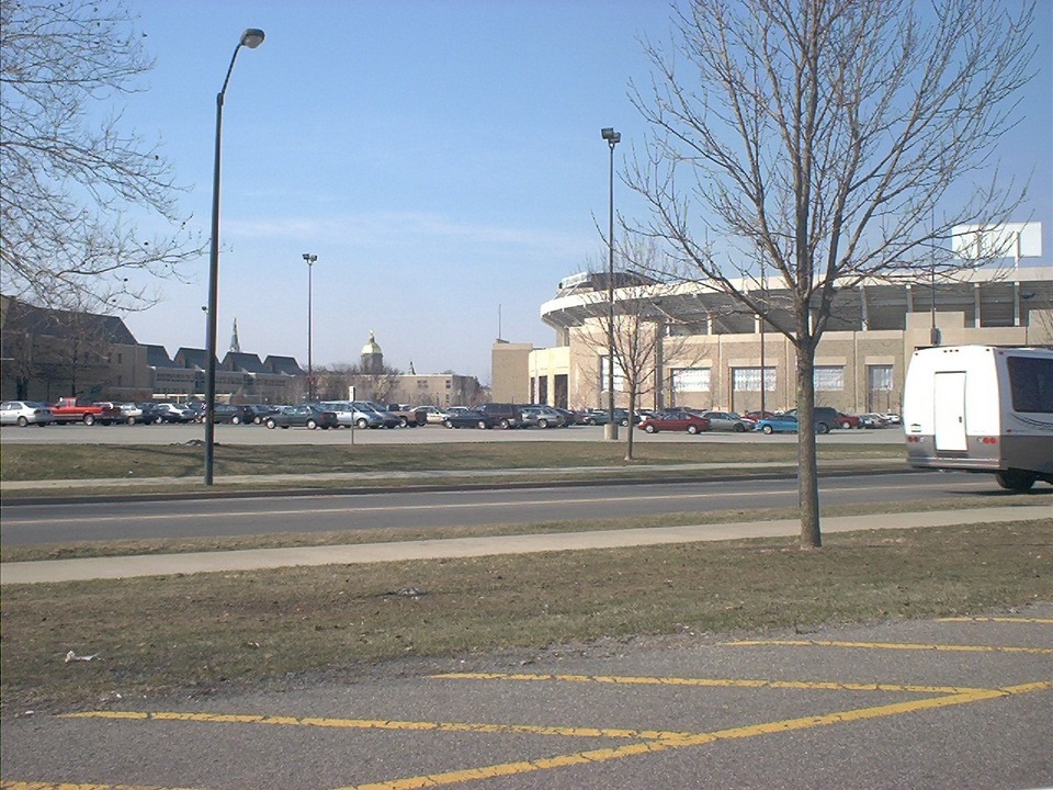 South Bend, IN : Notre Dame University - Stadium and Golden Dome