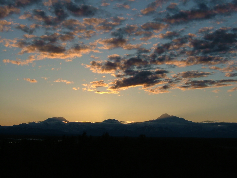 Talkeetna, AK: Mt McKinley at sunset - from The Talkeetna Lodge - June 2004