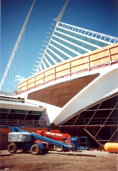 Milwaukee, WI: Calatrava-designed addition to the Milawaukee Art Museum under construction, 2000