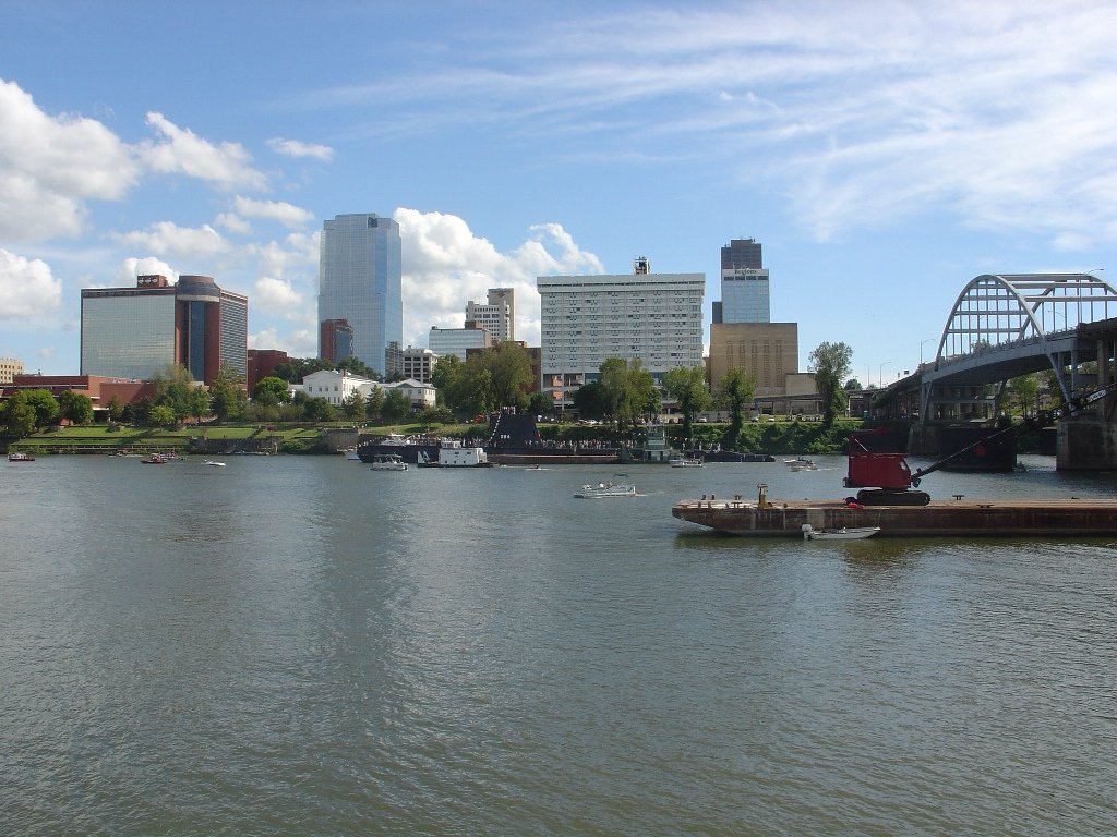 Little Rock, AR: river, downtown, and razorback submarine