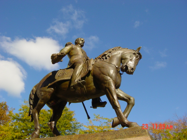 Albany, NY : Statue of Sheridan in front of State House in Albany, NY