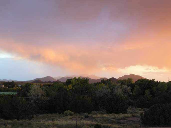 La Cienega, NM Sunset in La Cienega looking South photo, picture, image (New Mexico) at city