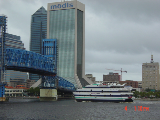 Jacksonville, FL: Jacksonville ship going under drawbridge on the river