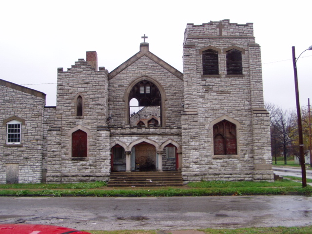 East St. Louis, IL: ruin of old esl church