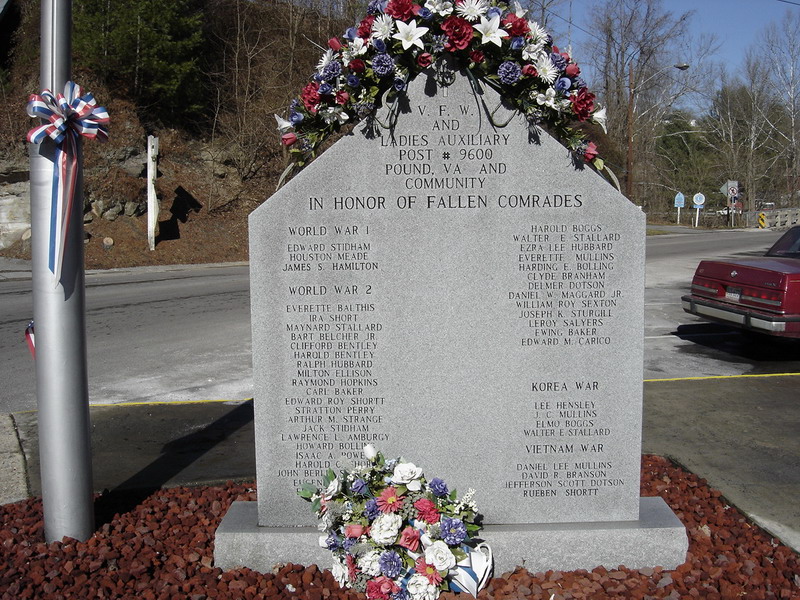 Pound, VA: VFW monument to those killed in service to their country.