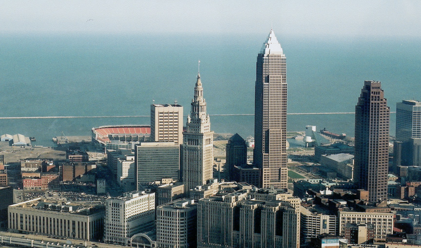 Cleveland, OH: Downtown with Stadium