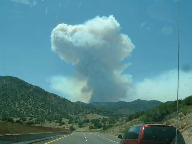 Mesa, AZ: Wildfire seen from Mesa, AZ