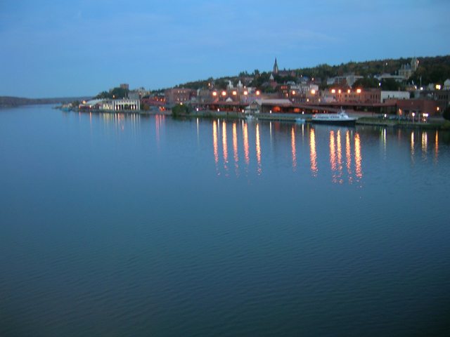 Houghton, MI: Houghton from the Portage Canal at dusk