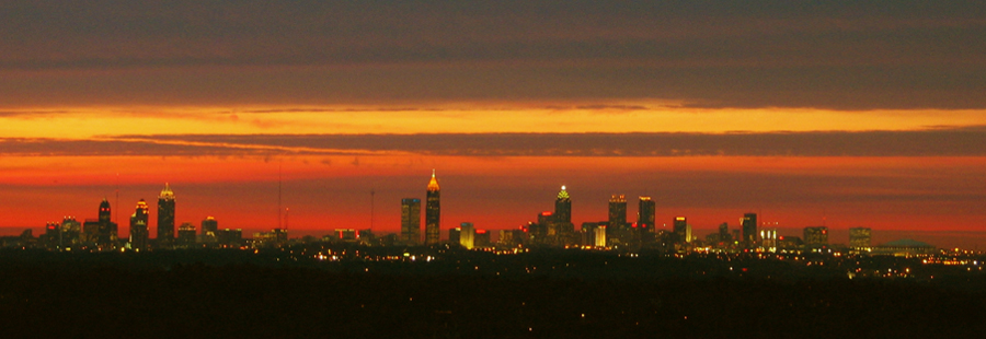 Atlanta, GA: Skyline of Atlanta during sunset
