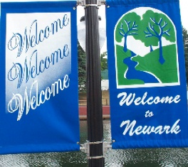 Newark, NY: Flag at Newark port on Erie Canel